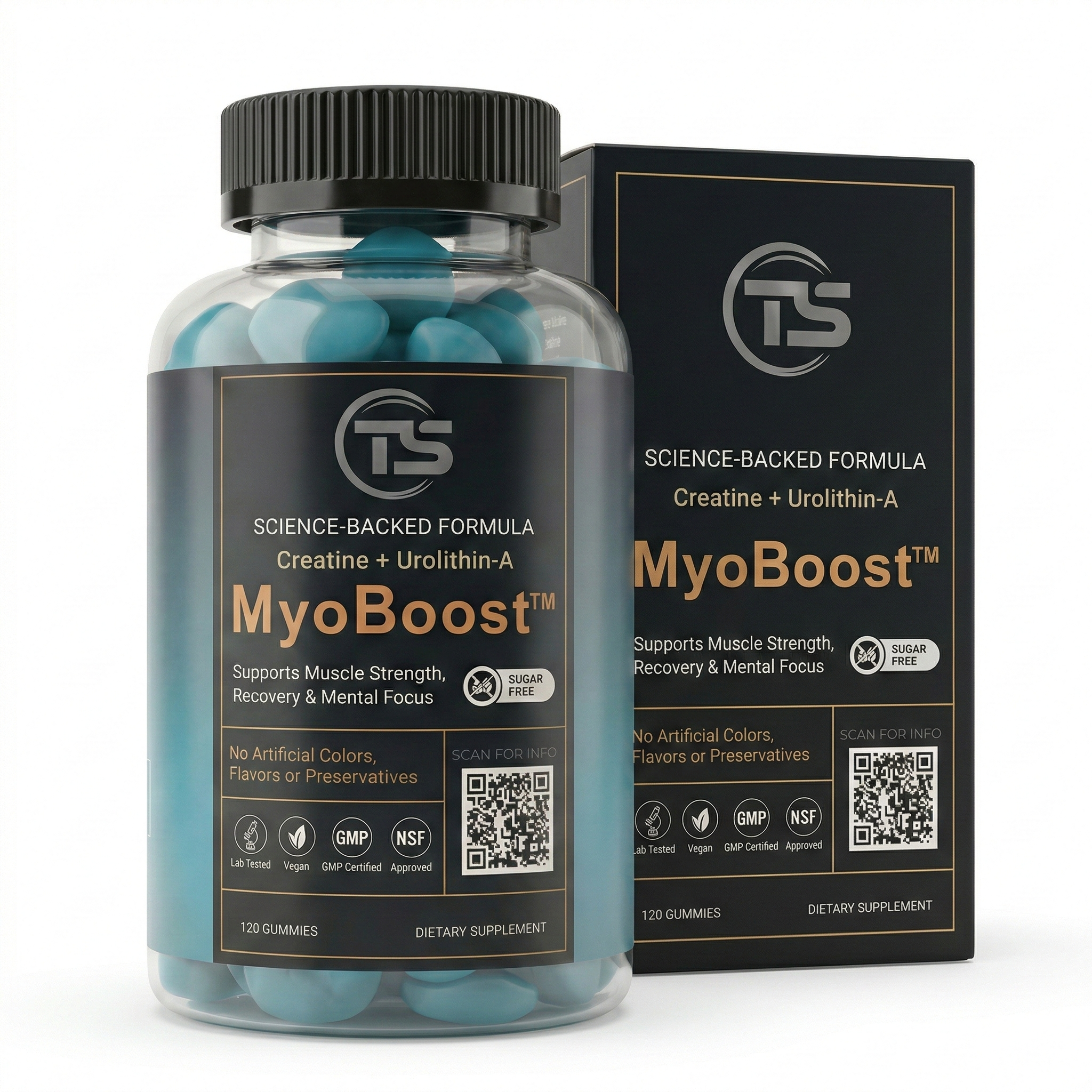 Myoboost™ Urolithin A + Creatine Gummies(5000mg) with L-Carnitine, Beta-Alanine & CoQ10