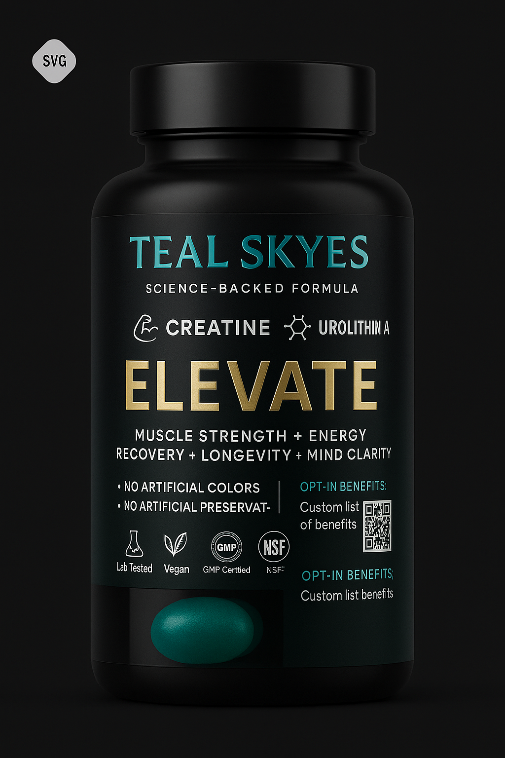 Teal Skyes Gummies - Front View